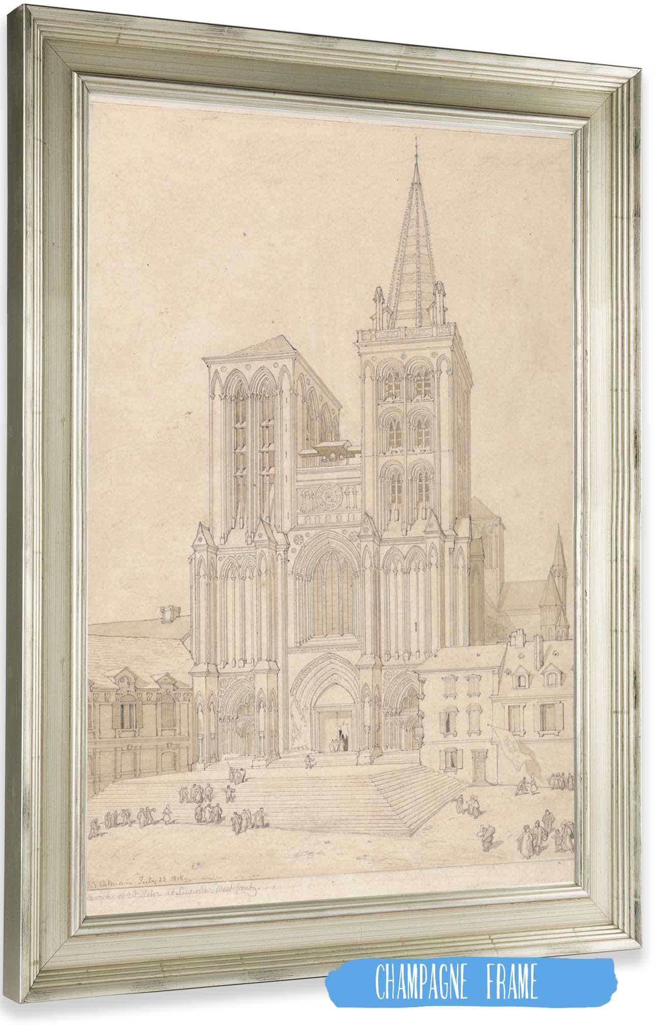 St Peter At Lisieux Normandy West Front by John Sell Cotman Posters, Prints, & Visual Artwork