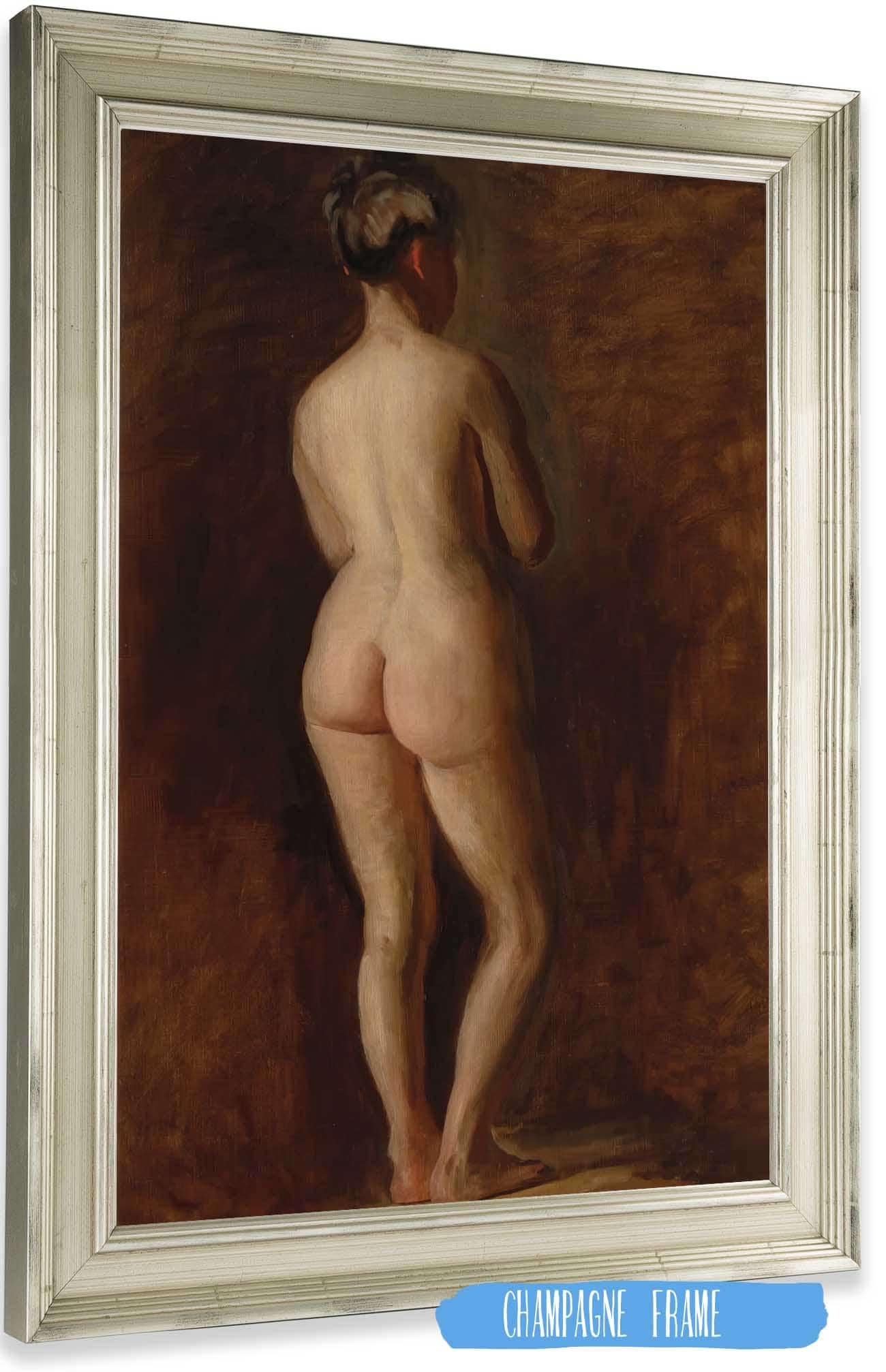 Standing Female Nude Back View by Thomas Eakins Posters, Prints, & Visual Artwork