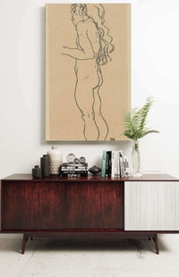 Standing Nude Girl Facing Left by Egon Schiele Posters, Prints, & Visual Artwork