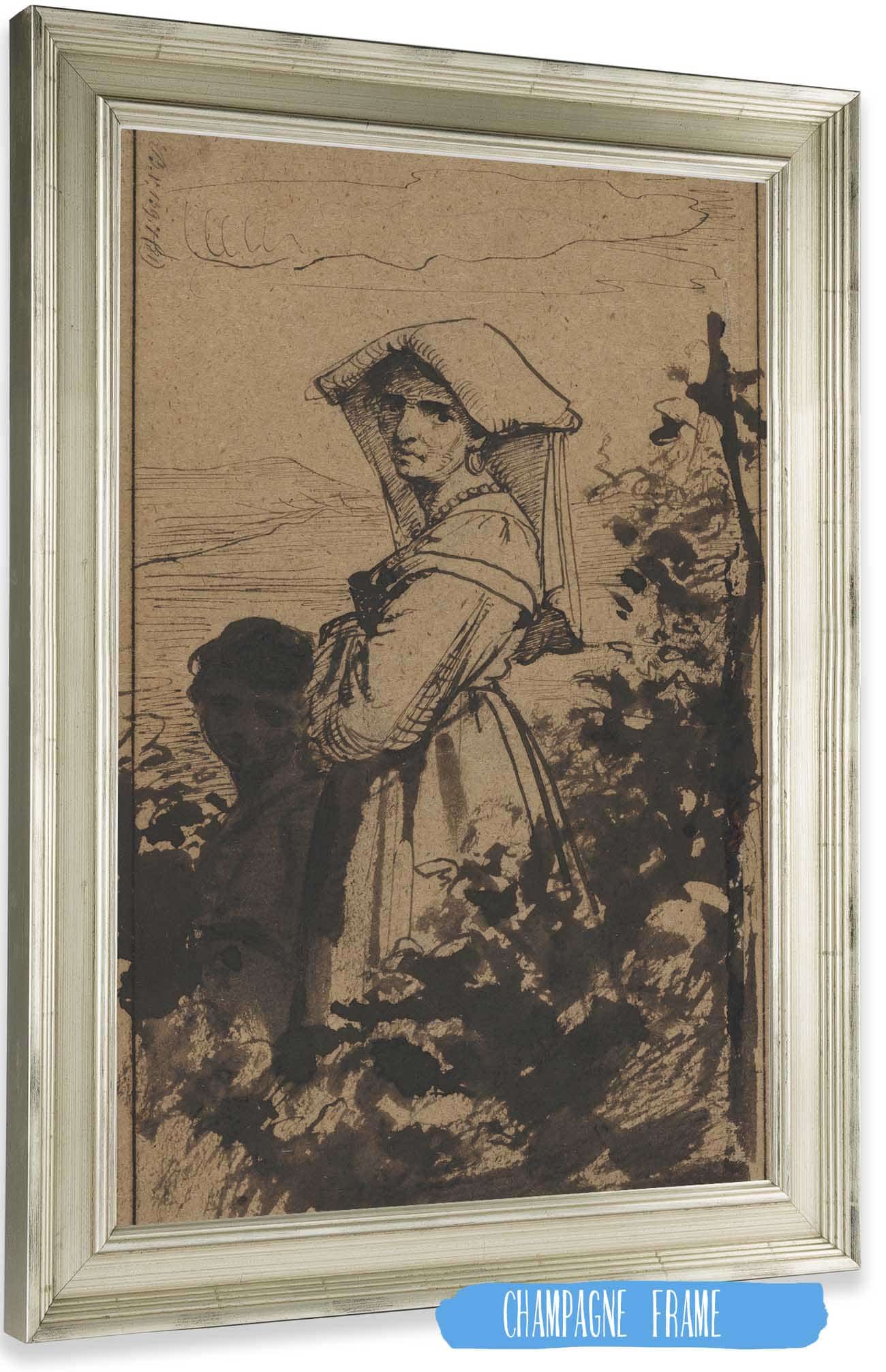 Standing Woman And Child Nd Half S by Carl Bloch Posters, Prints, & Visual Artwork