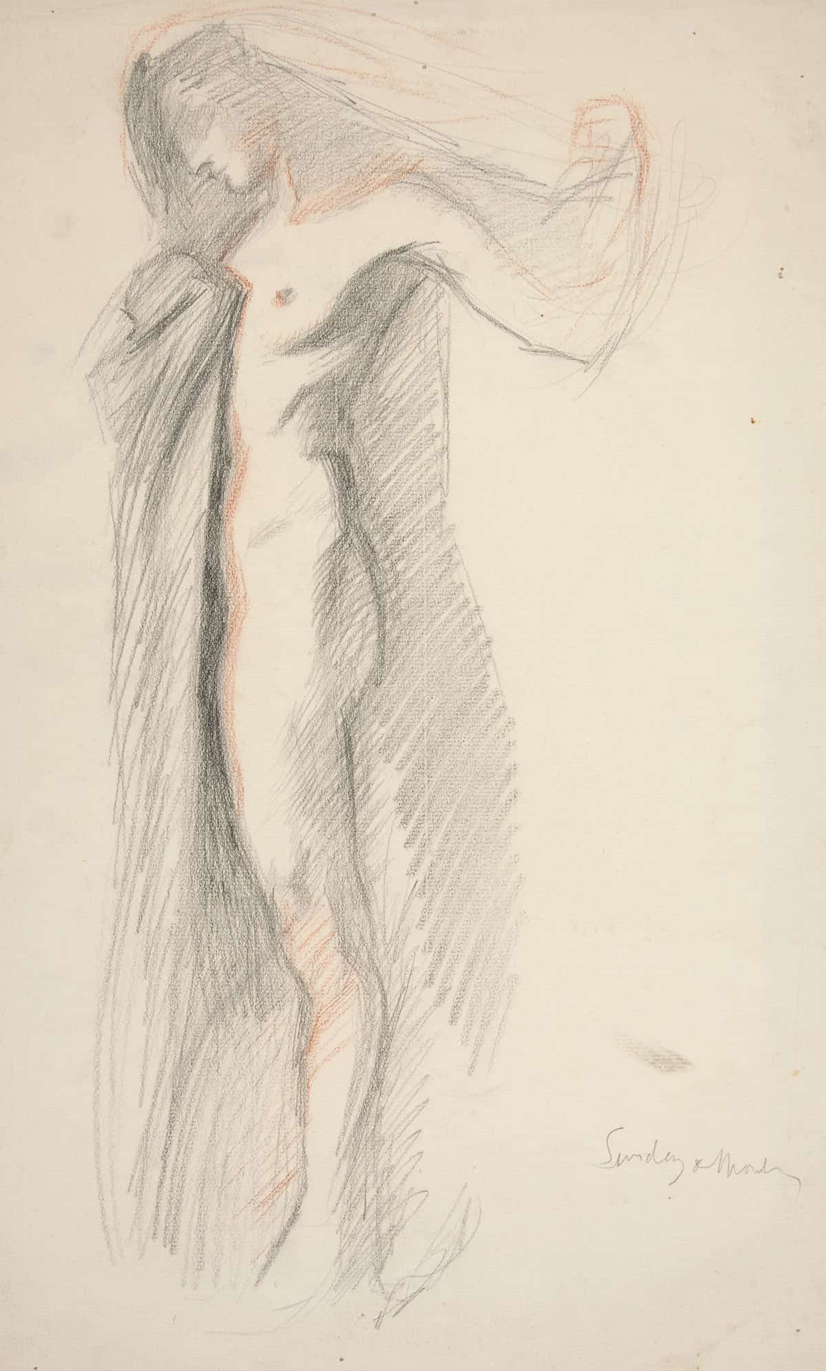 Sttudy Of Figure Of Pm For The Hours Mural At The State Capitol Building In Harrisburg Pennsylvania by Edwin Austin Abbey Posters, Prints, & Visual Artwork