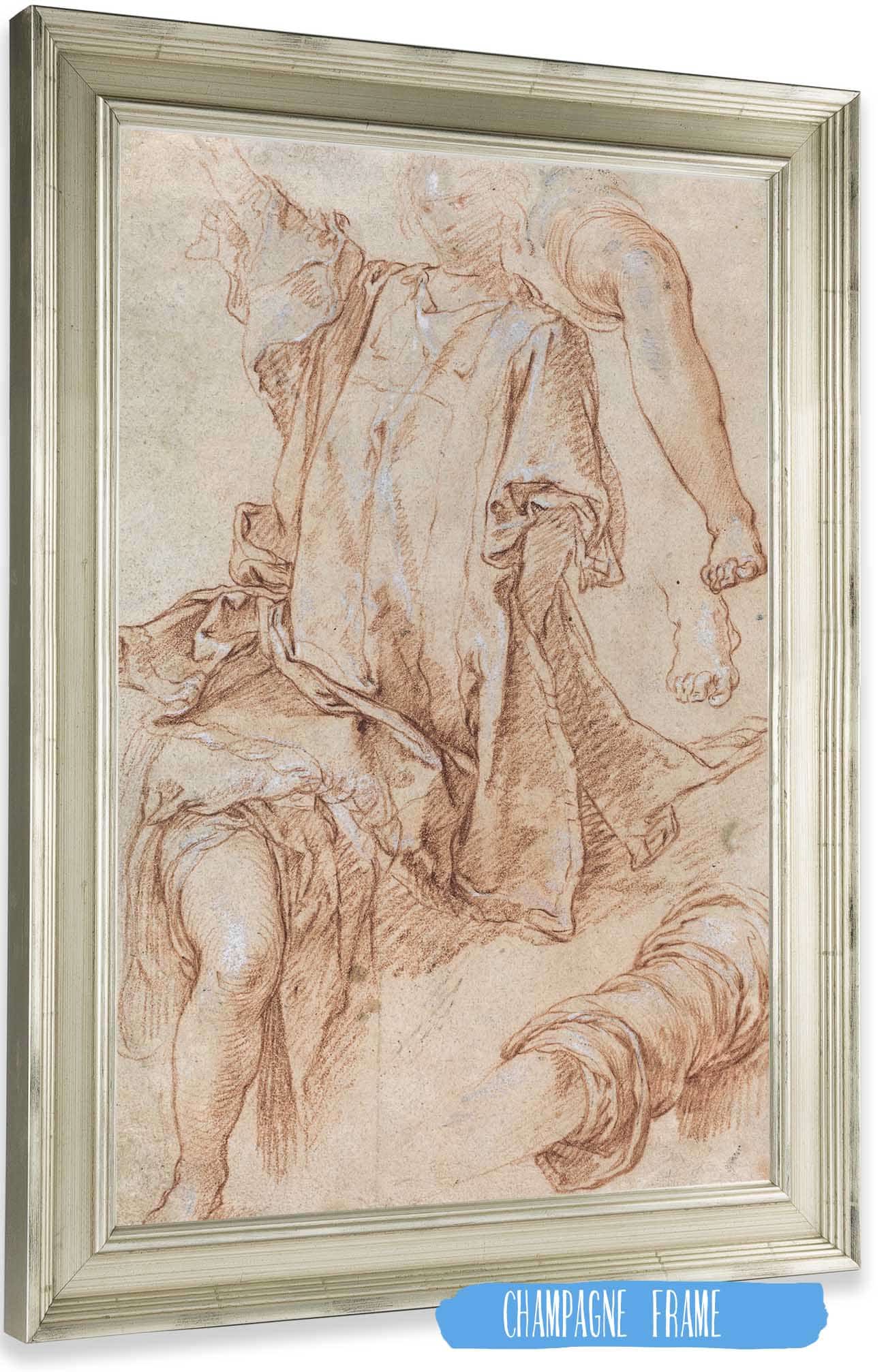 Studies Of Legs And Drapery Recto by Abraham Bloemaert Posters, Prints, & Visual Artwork