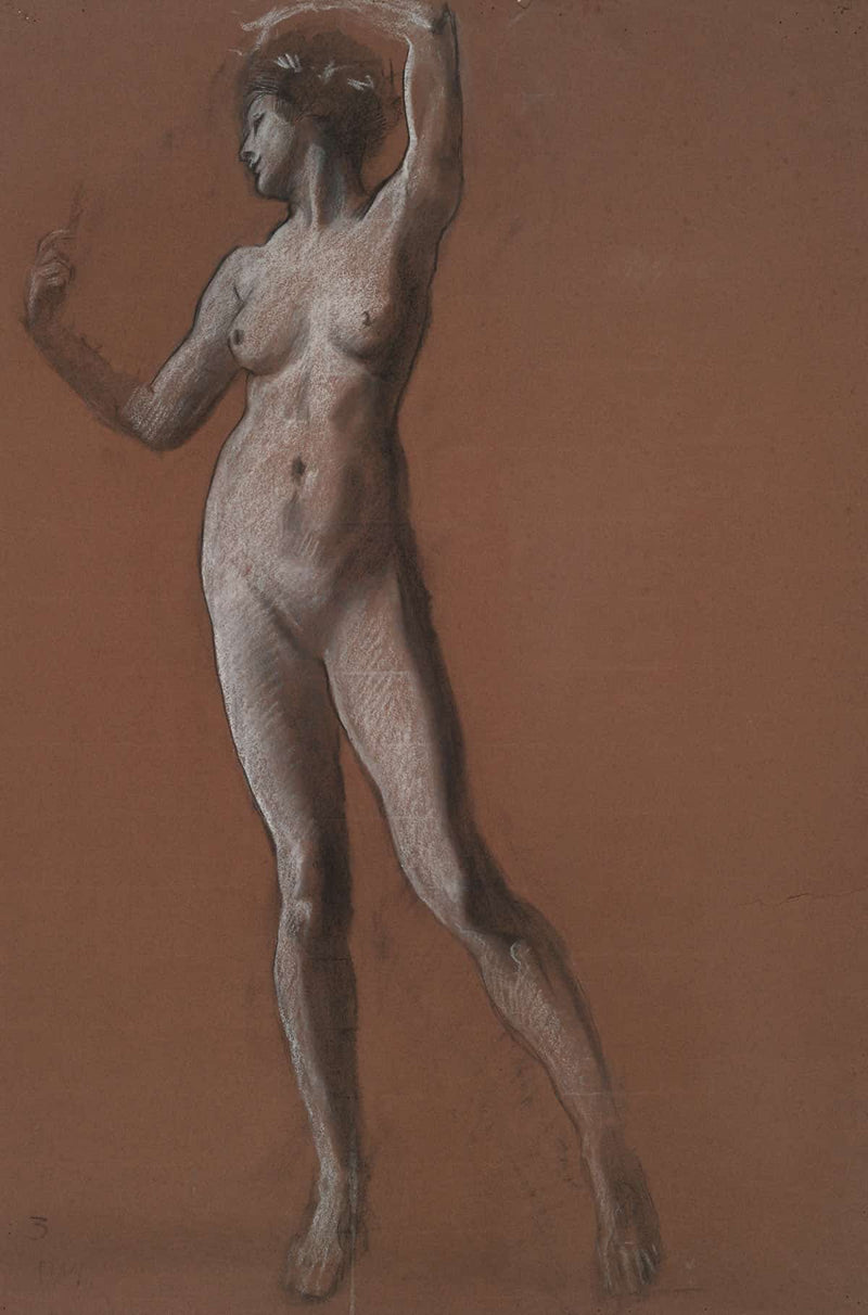 Study For Figure Of Pm For The Hours Ceiling At The State Capitol Building In Harrisburg Pennsylvania by Edwin Austin Abbey Posters, Prints, & Visual Artwork