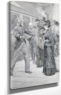 Study For The Meeting In The Railway Station Chapter Of Castle In Spain by Edwin Austin Abbey Posters, Prints, & Visual Artwork