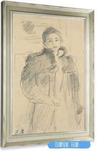 Study For Young Girl In A Green Coat by Berthe Morisot Posters, Prints, & Visual Artwork