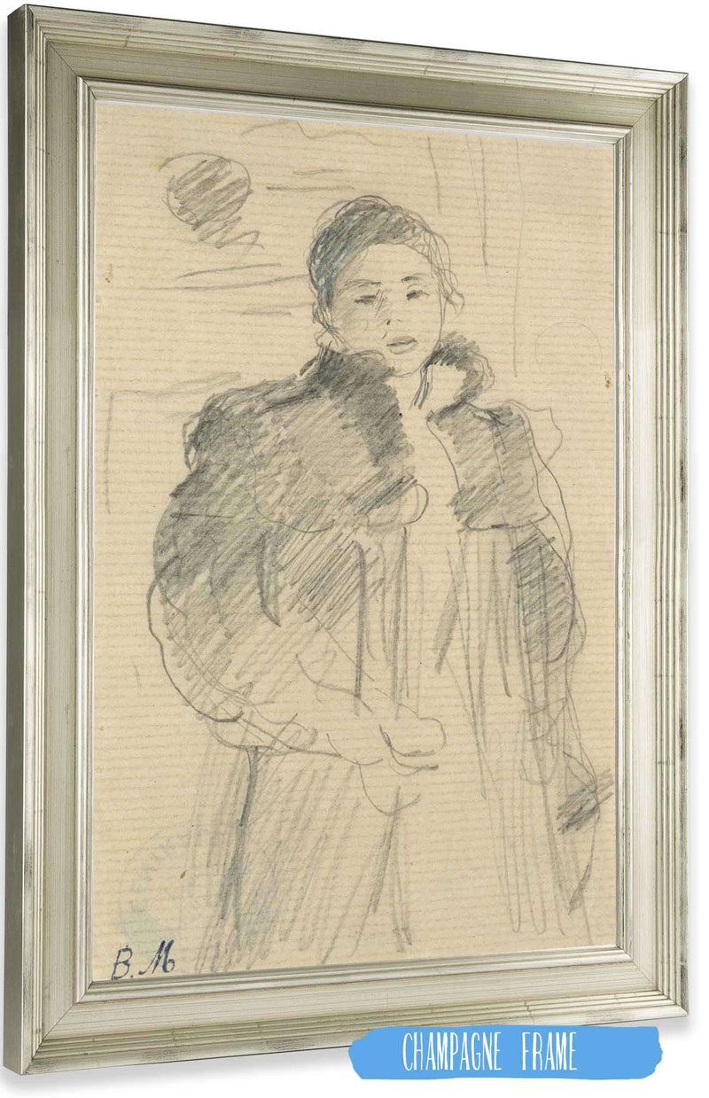 Study For Young Girl In A Green Coat by Berthe Morisot Posters, Prints, & Visual Artwork