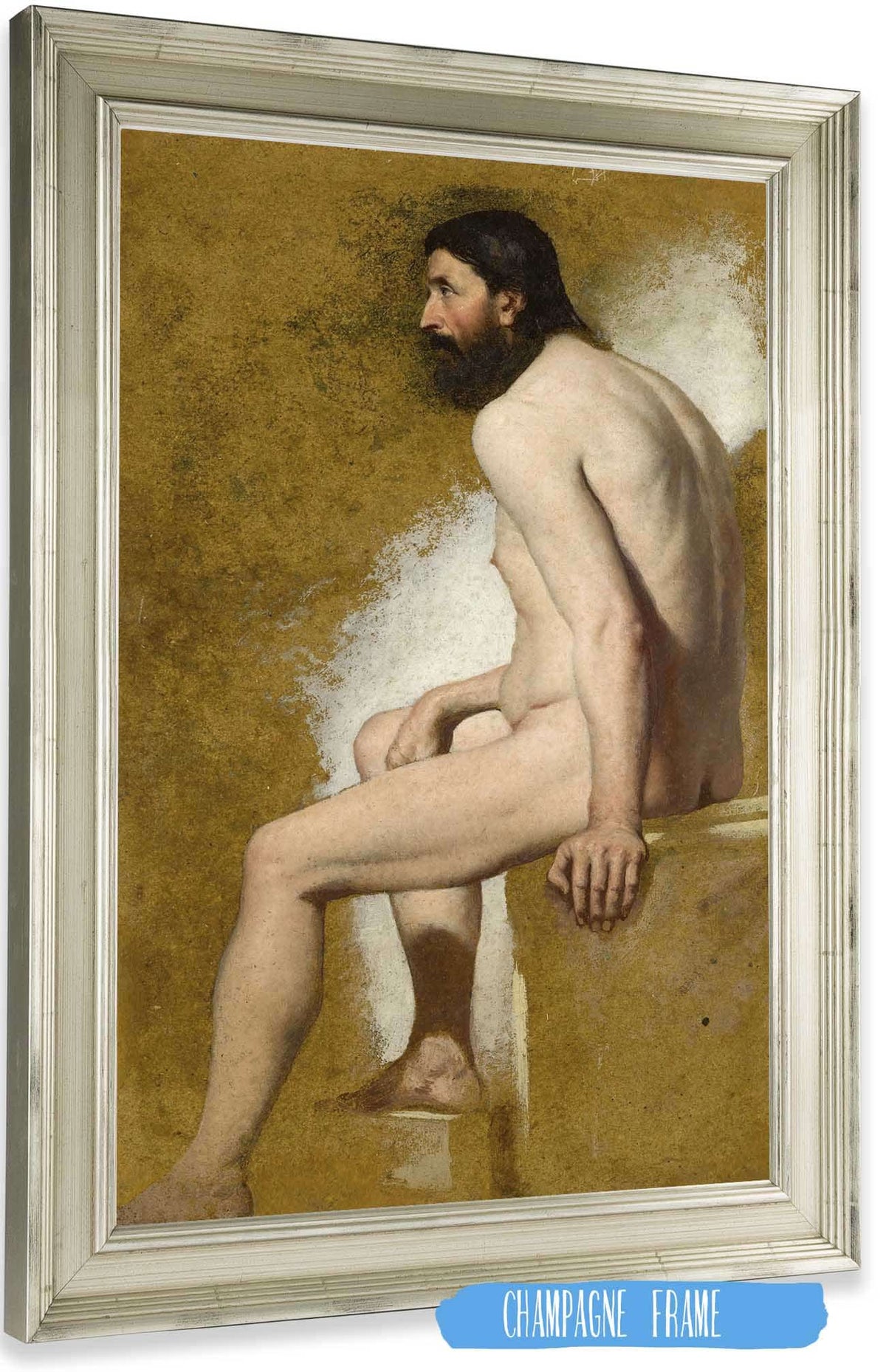 Study Of A Bearded Male Nude by William Etty Posters, Prints, & Visual Artwork