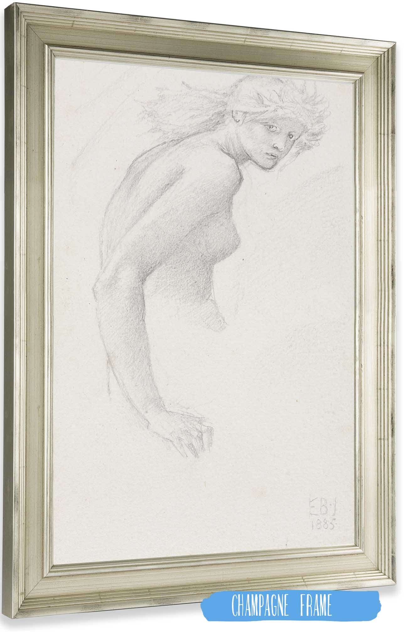 Study Of A Female Figure by Sir Edward Coley Burne Jones Posters, Prints, & Visual Artwork