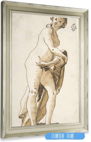 Study Of A Garden Sculpture Leda   by Giovanni Domenico Tiepolo Posters, Prints, & Visual Artwork