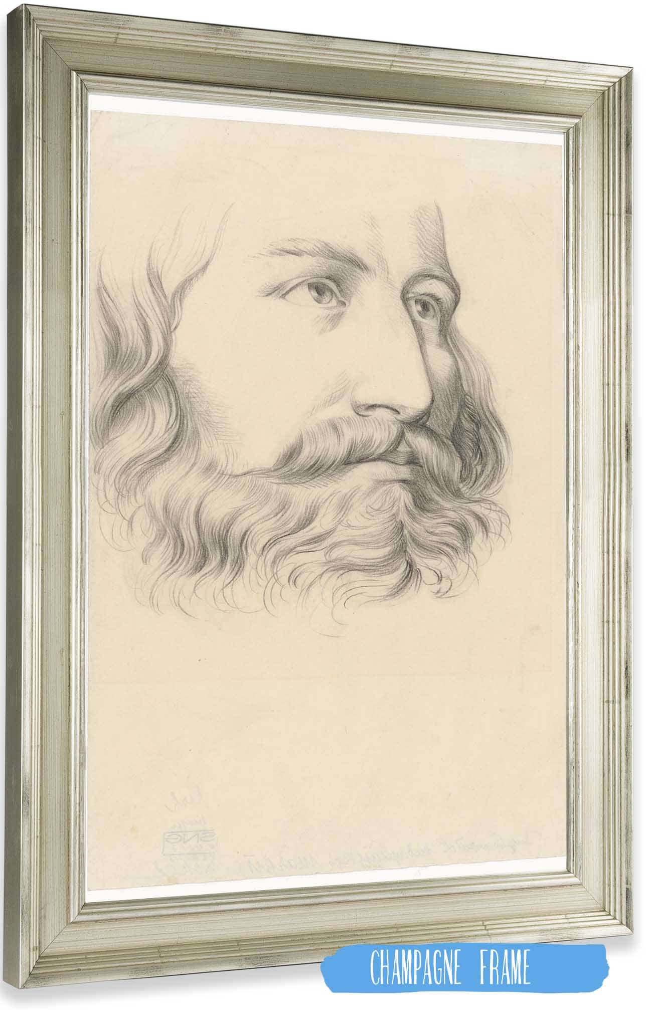 Study Of A Male Head With Moustache And Beard by Ladislav Mednyanszky Posters, Prints, & Visual Artwork