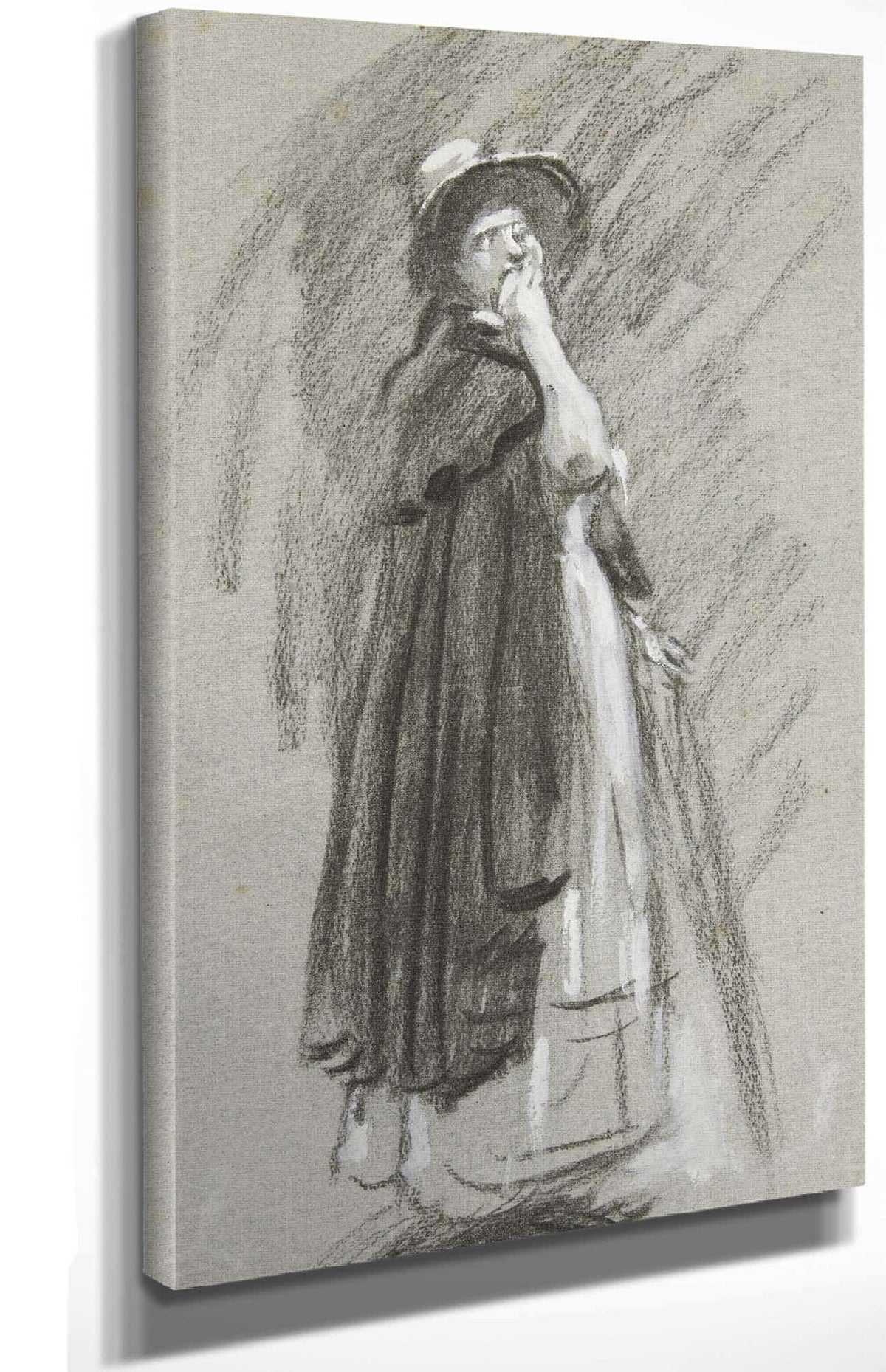 Study Of A Woman In Cloak And Hat by Edwin Austin Abbey Posters, Prints, & Visual Artwork