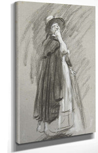 Study Of A Woman In Cloak And Hat by Edwin Austin Abbey Posters, Prints, & Visual Artwork