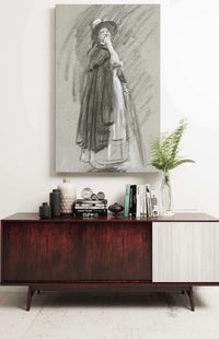 Study Of A Woman In Cloak And Hat by Edwin Austin Abbey Posters, Prints, & Visual Artwork