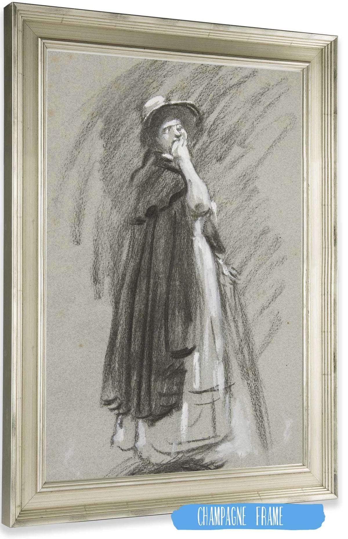 Study Of A Woman In Cloak And Hat by Edwin Austin Abbey Posters, Prints, & Visual Artwork