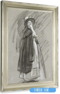 Study Of A Woman In Cloak And Hat by Edwin Austin Abbey Posters, Prints, & Visual Artwork