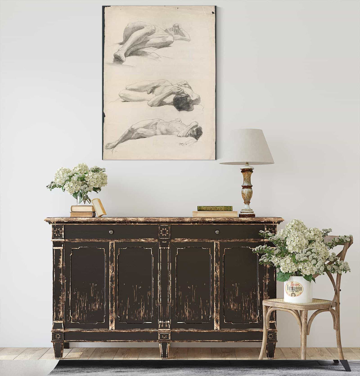 Study Of The Male Nude by Jozef Hanula Posters, Prints, & Visual Artwork