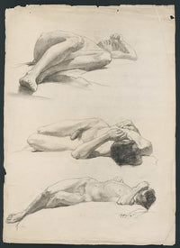Study Of The Male Nude by Jozef Hanula Posters, Prints, & Visual Artwork