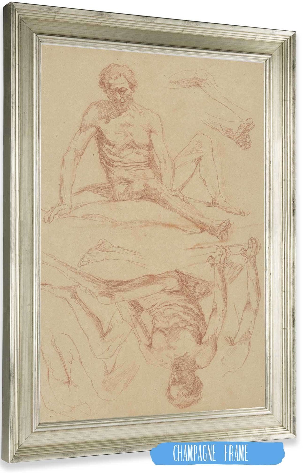 Study Of The Male Nude by Jozef Hanula Posters, Prints, & Visual Artwork