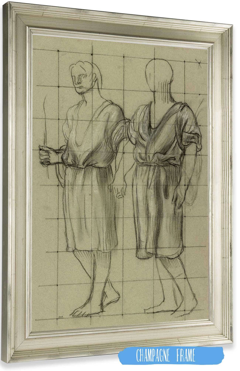 Study Of Two Standing Figures by Pierre Puvis De Chavannes Posters, Prints, & Visual Artwork