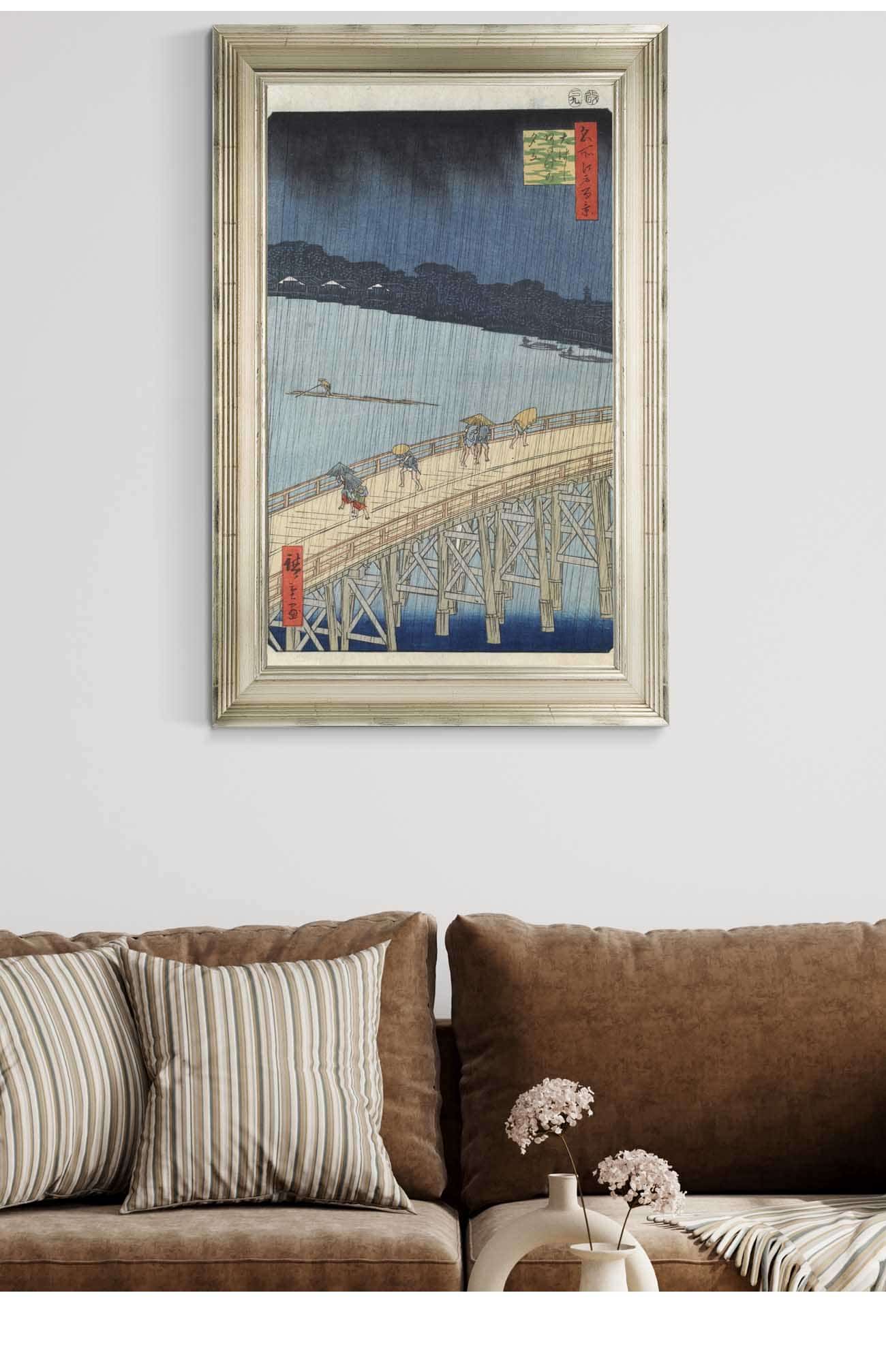 Sudden Shower Over Ohashi Bridge And Atake by Ando Hiroshige Posters, Prints, & Visual Artwork