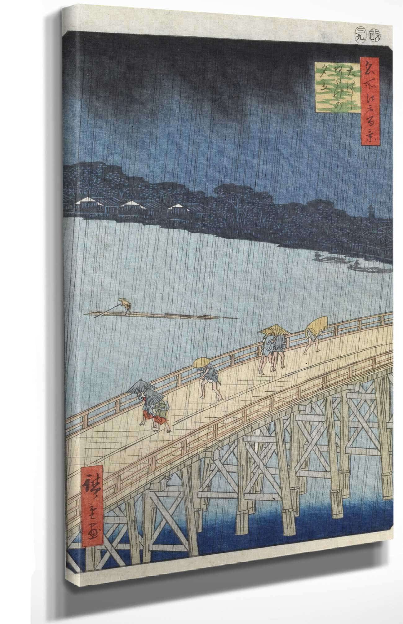 Sudden Shower Over Ohashi Bridge And Atake by Ando Hiroshige Posters, Prints, & Visual Artwork