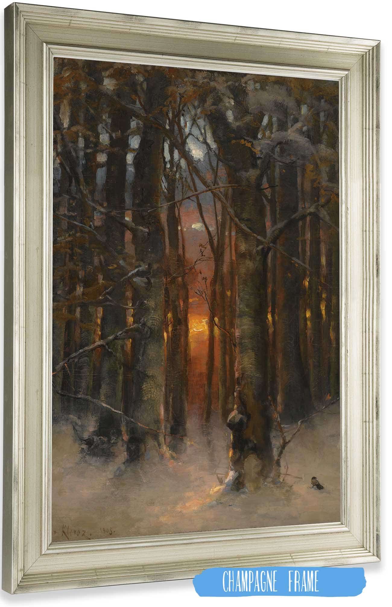 Sunset Through The Trees by Julius Sergius Klever Posters, Prints, & Visual Artwork