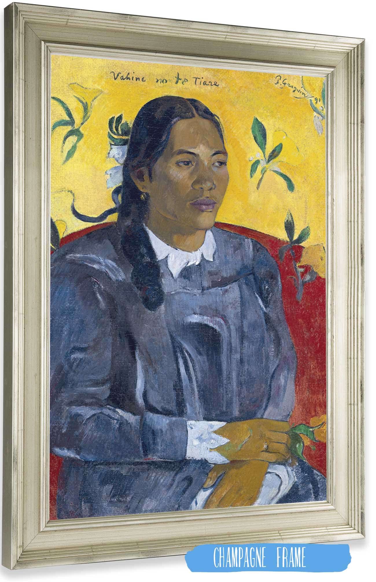 Tahitian Woman With A Flower by Paul Gauguin Posters, Prints, & Visual Artwork