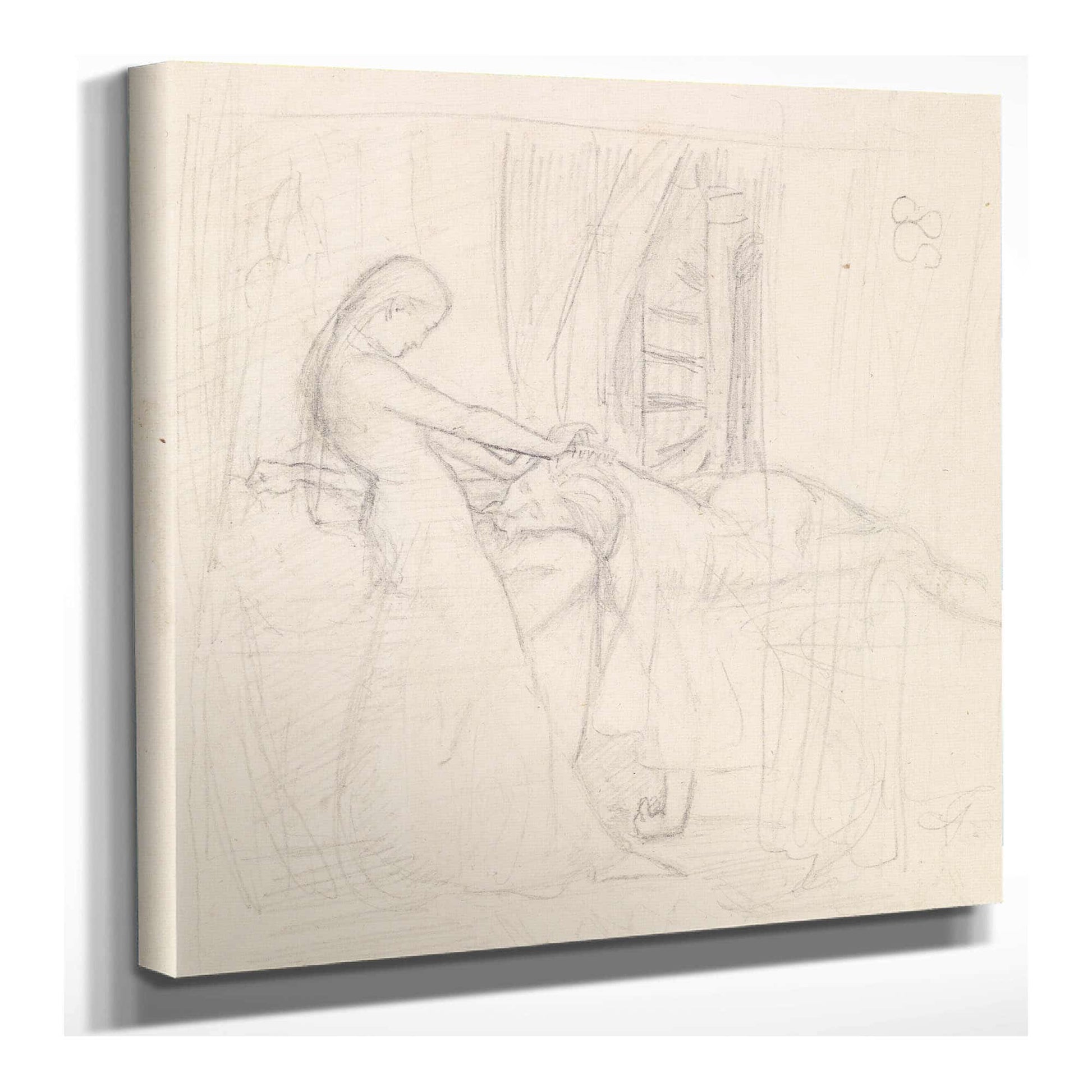 Tennysons The Sisters Figure Sketch  by Sir John Everett Millais Posters, Prints, & Visual Artwork