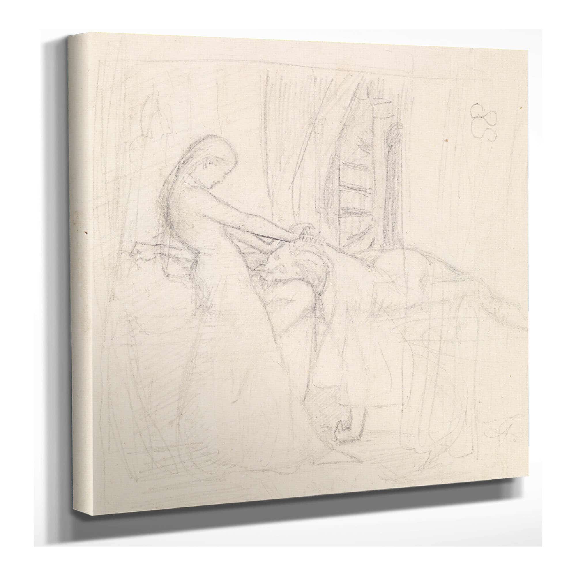 Tennysons The Sisters Figure Sketch  by Sir John Everett Millais Posters, Prints, & Visual Artwork