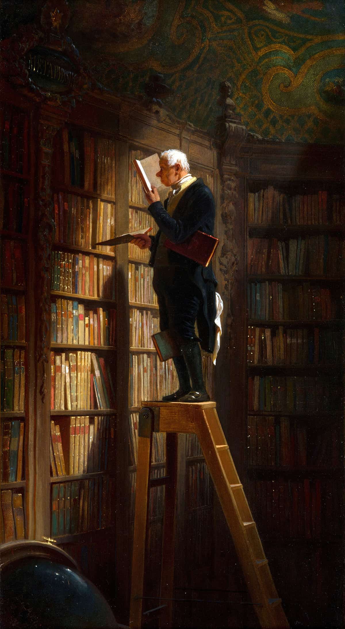 The Bookworm by Carl Spitzweg Posters, Prints, & Visual Artwork