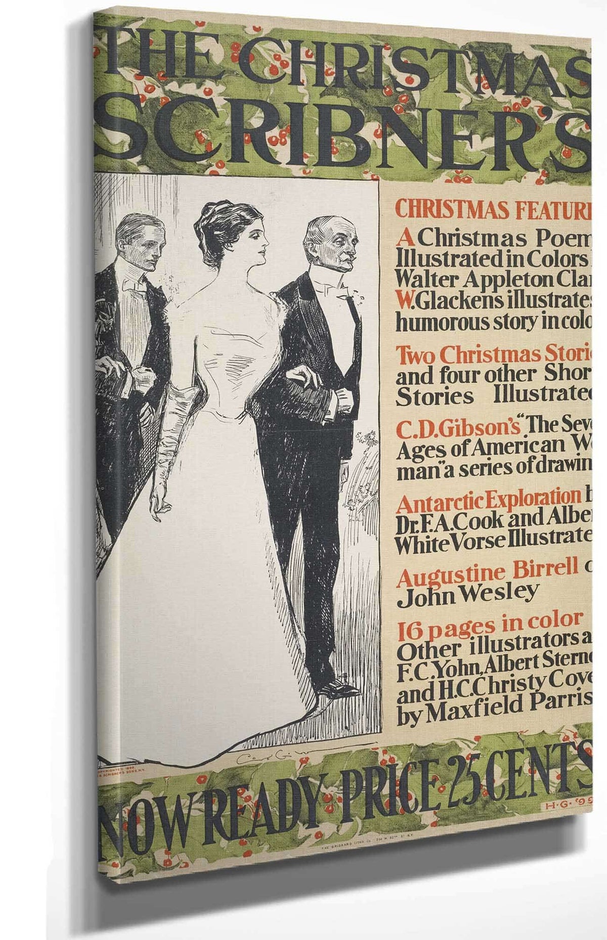 The Christmas Scribners  by Charles Dana Gibson Posters, Prints, & Visual Artwork