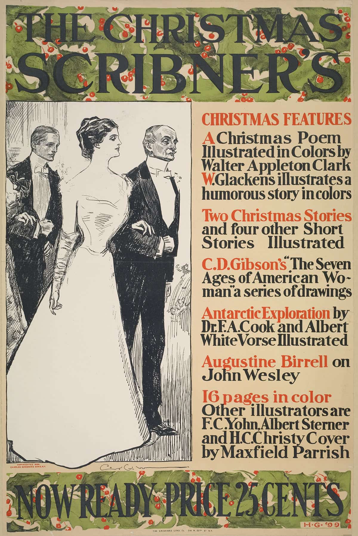 The Christmas Scribners  by Charles Dana Gibson Posters, Prints, & Visual Artwork