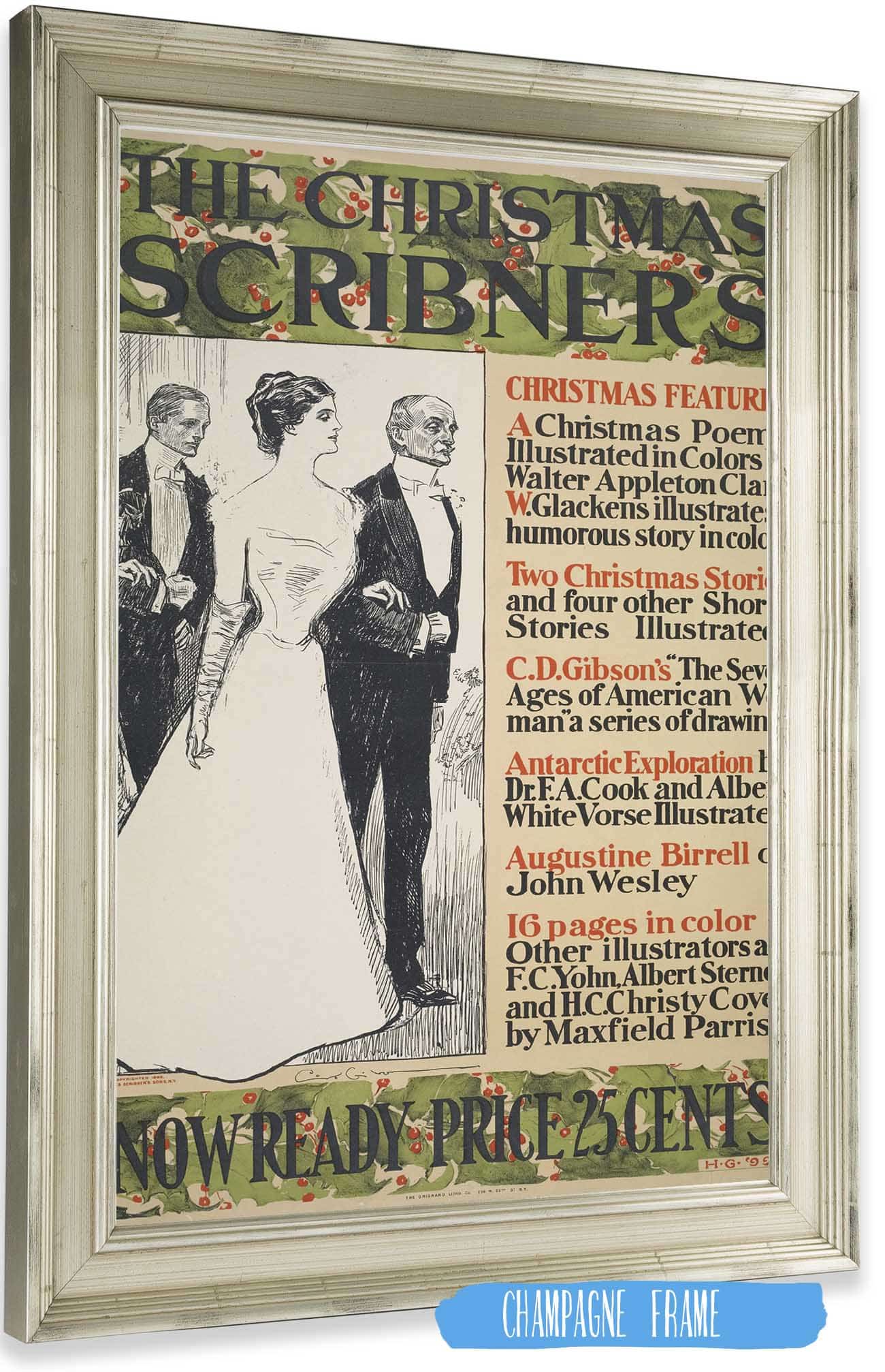 The Christmas Scribners  by Charles Dana Gibson Posters, Prints, & Visual Artwork