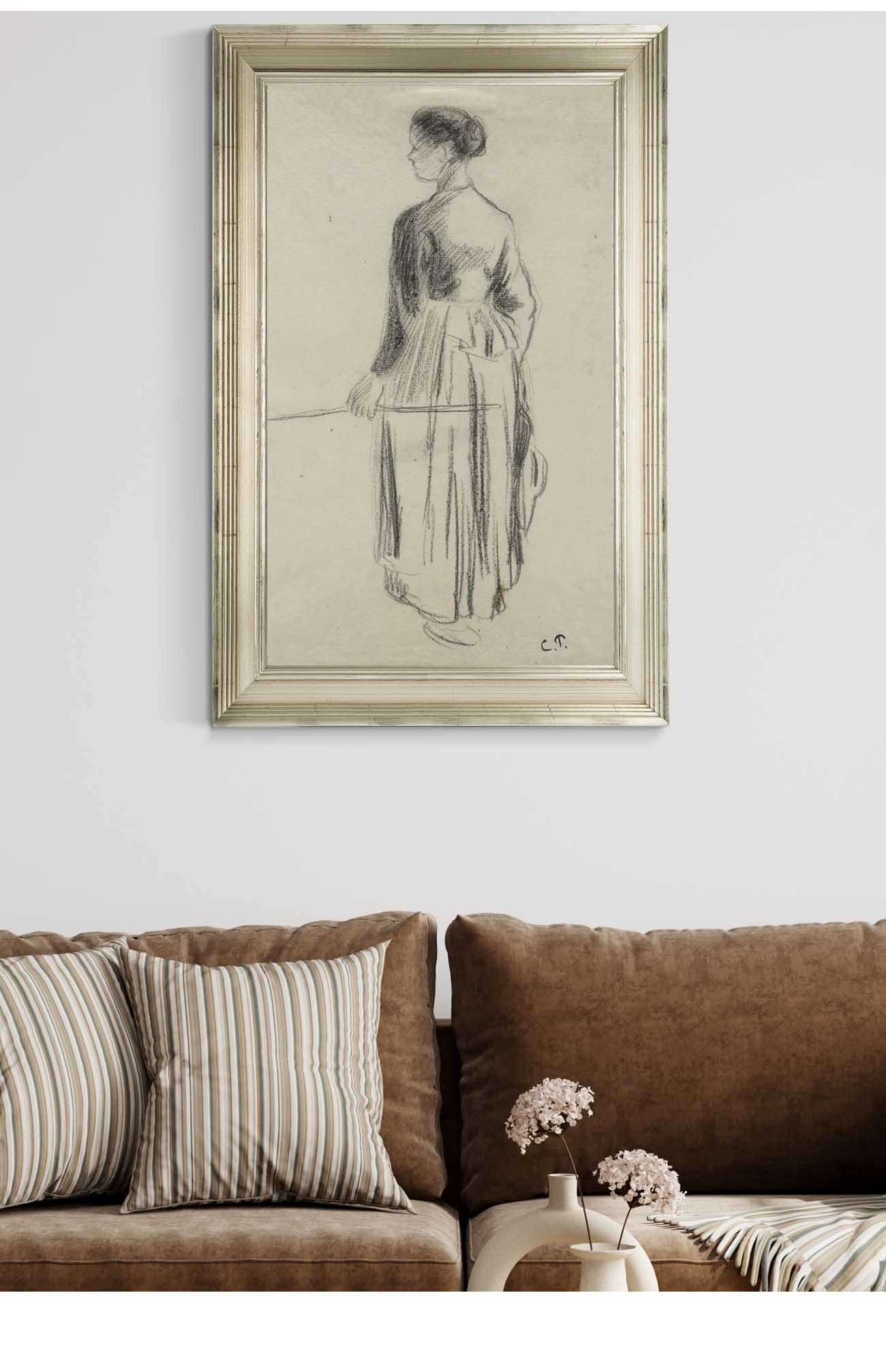 The Cowherdess Eragny by Camille Pissarro Posters, Prints, & Visual Artwork