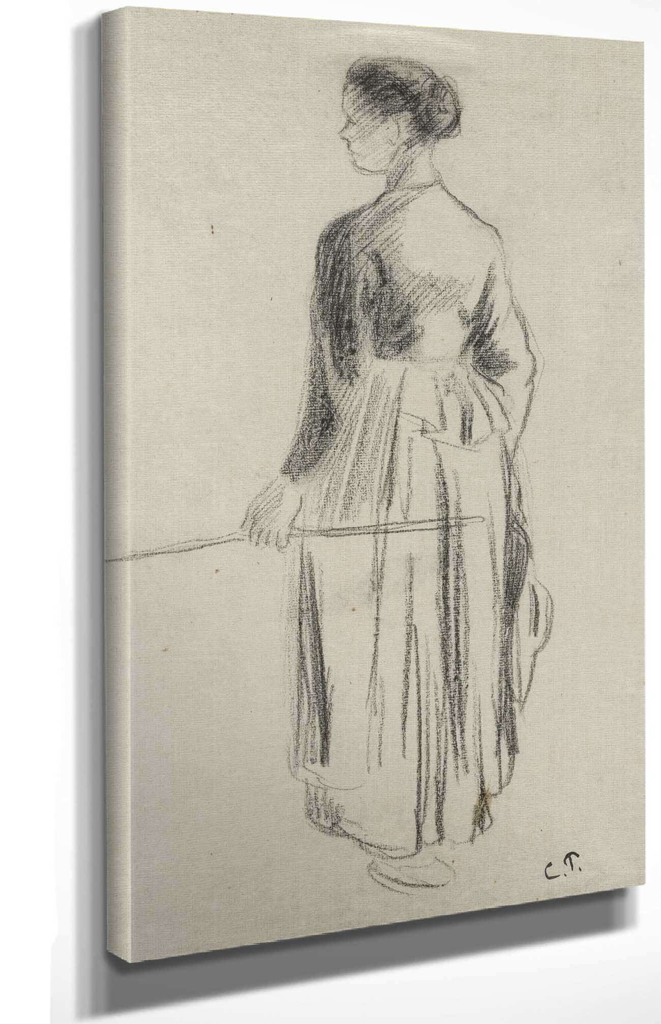 The Cowherdess Eragny by Camille Pissarro Posters, Prints, & Visual Artwork