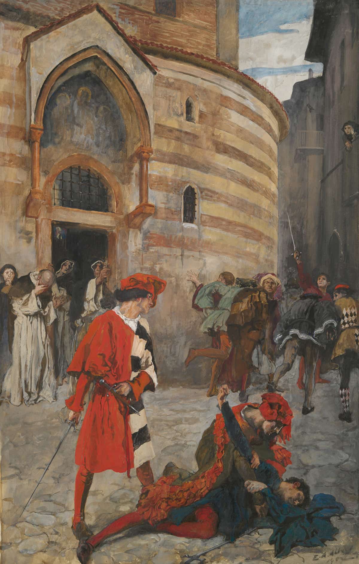 The Death Of Mercutio Act Iii Scene I Romeo And Juliet by Edwin Austin Abbey Posters, Prints, & Visual Artwork