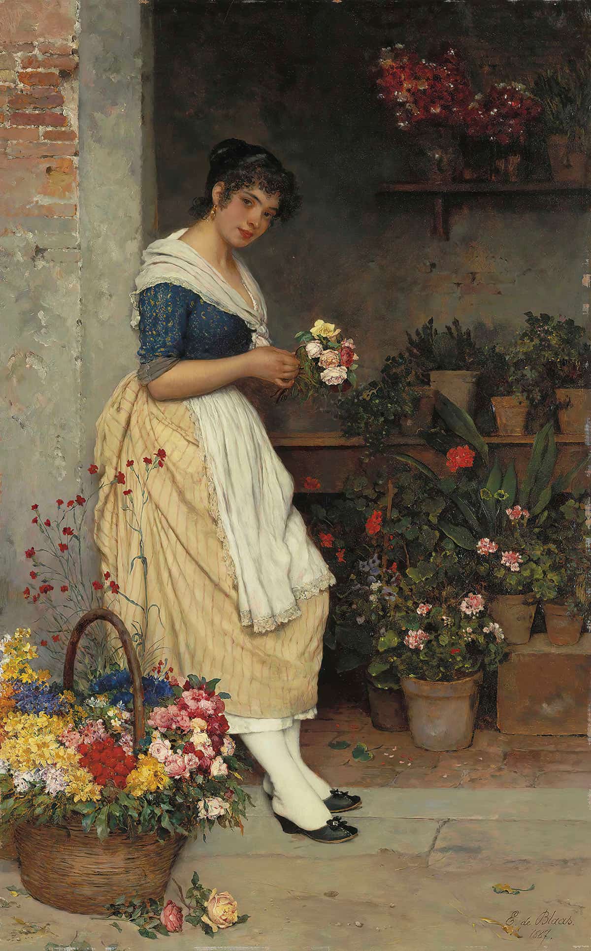 The Fairest Rose by Eugen Von Blaas Posters, Prints, & Visual Artwork