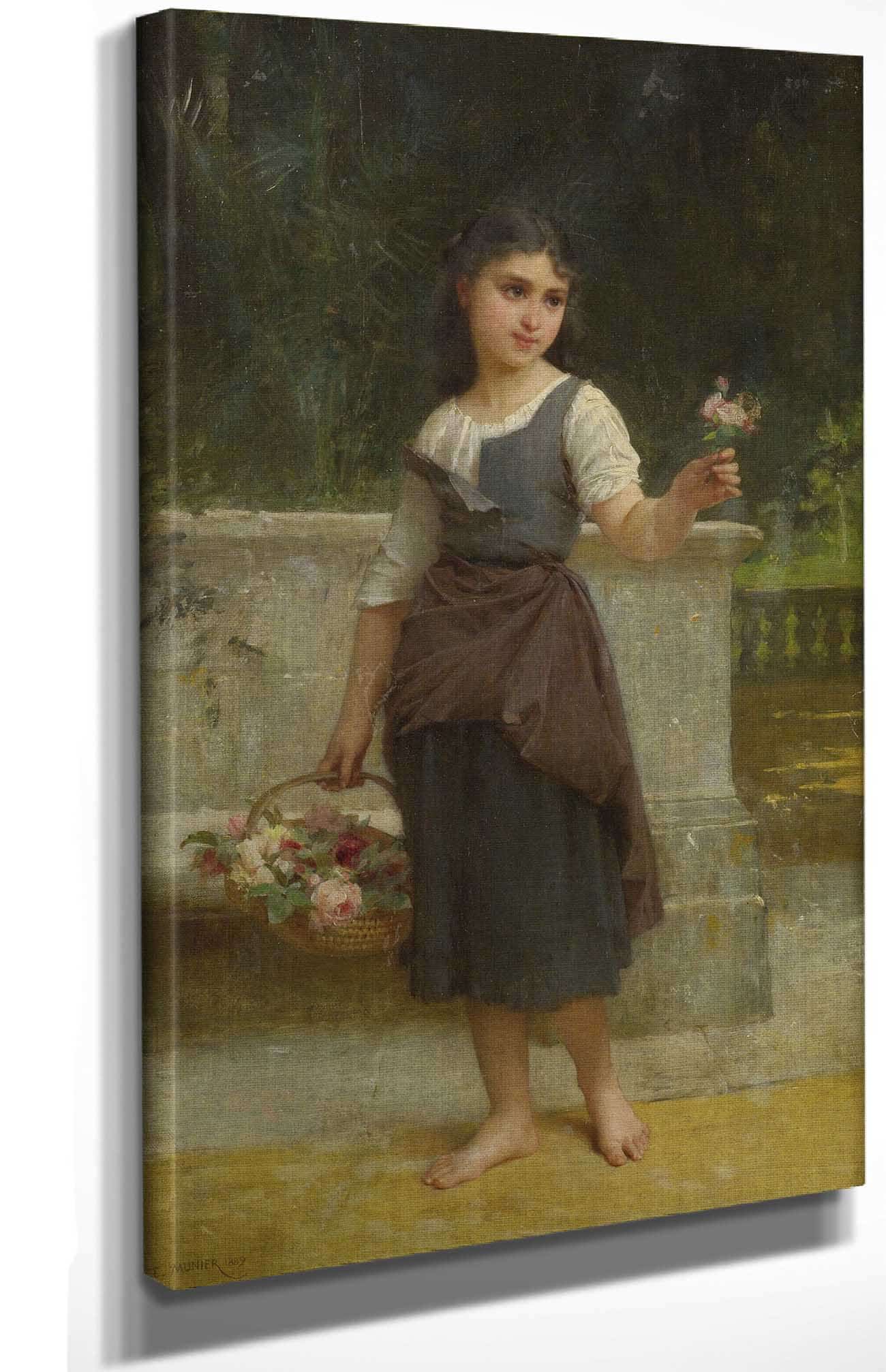 The Flower Girl by Emile Munier Posters, Prints, & Visual Artwork