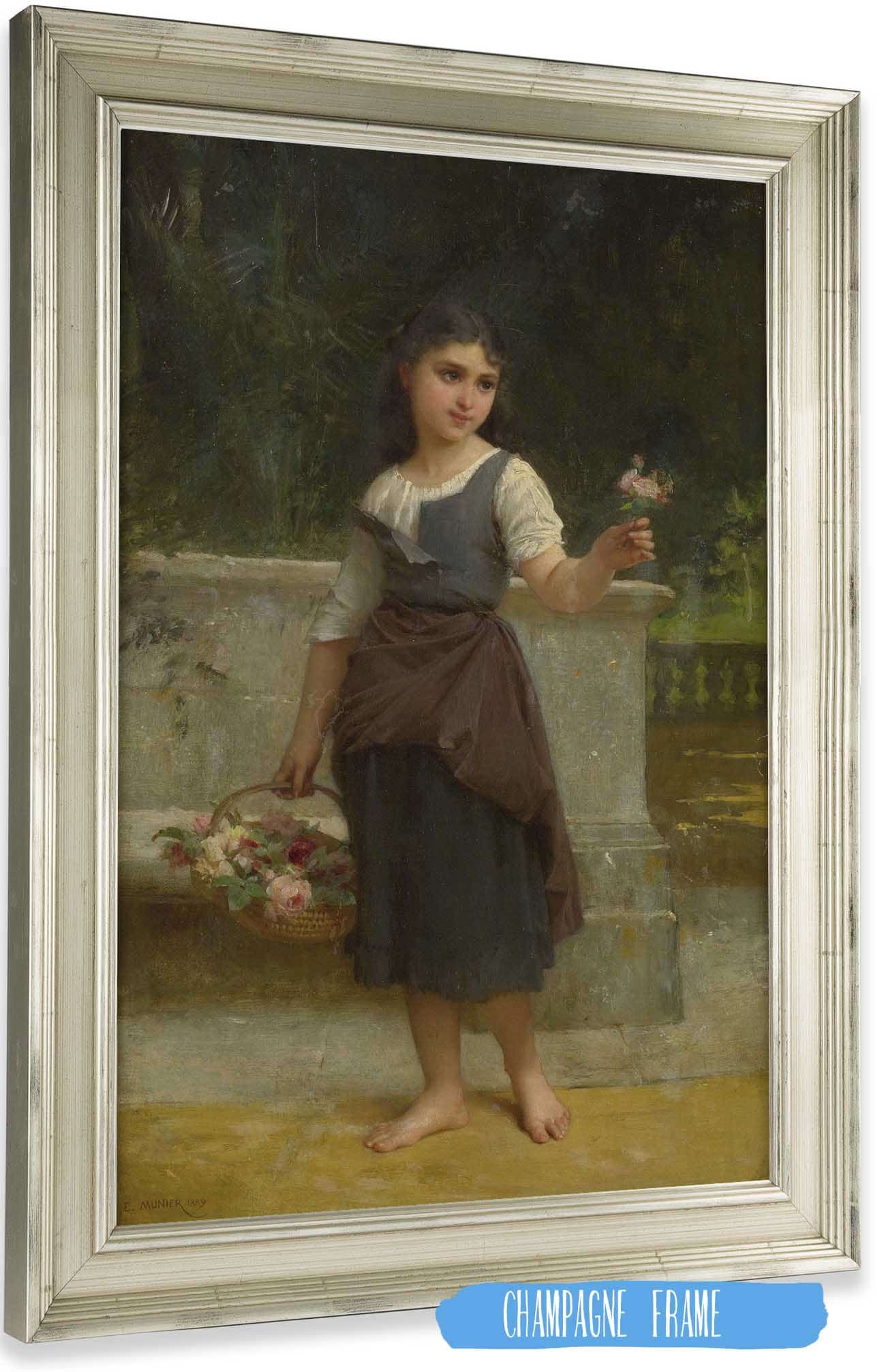 The Flower Girl by Emile Munier Posters, Prints, & Visual Artwork