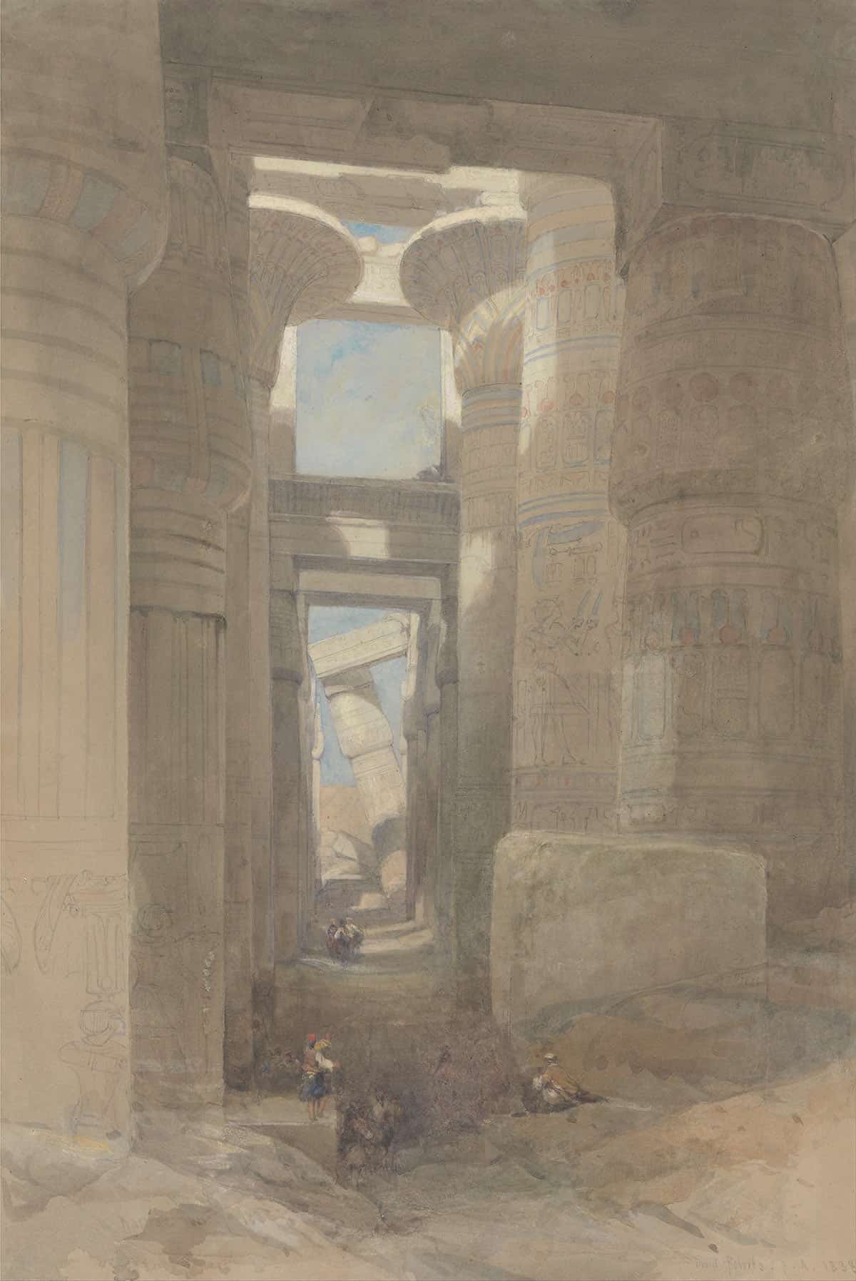 The Great Temple Of Amon Karnak The Hypostyle Hall by David Roberts Posters, Prints, & Visual Artwork
