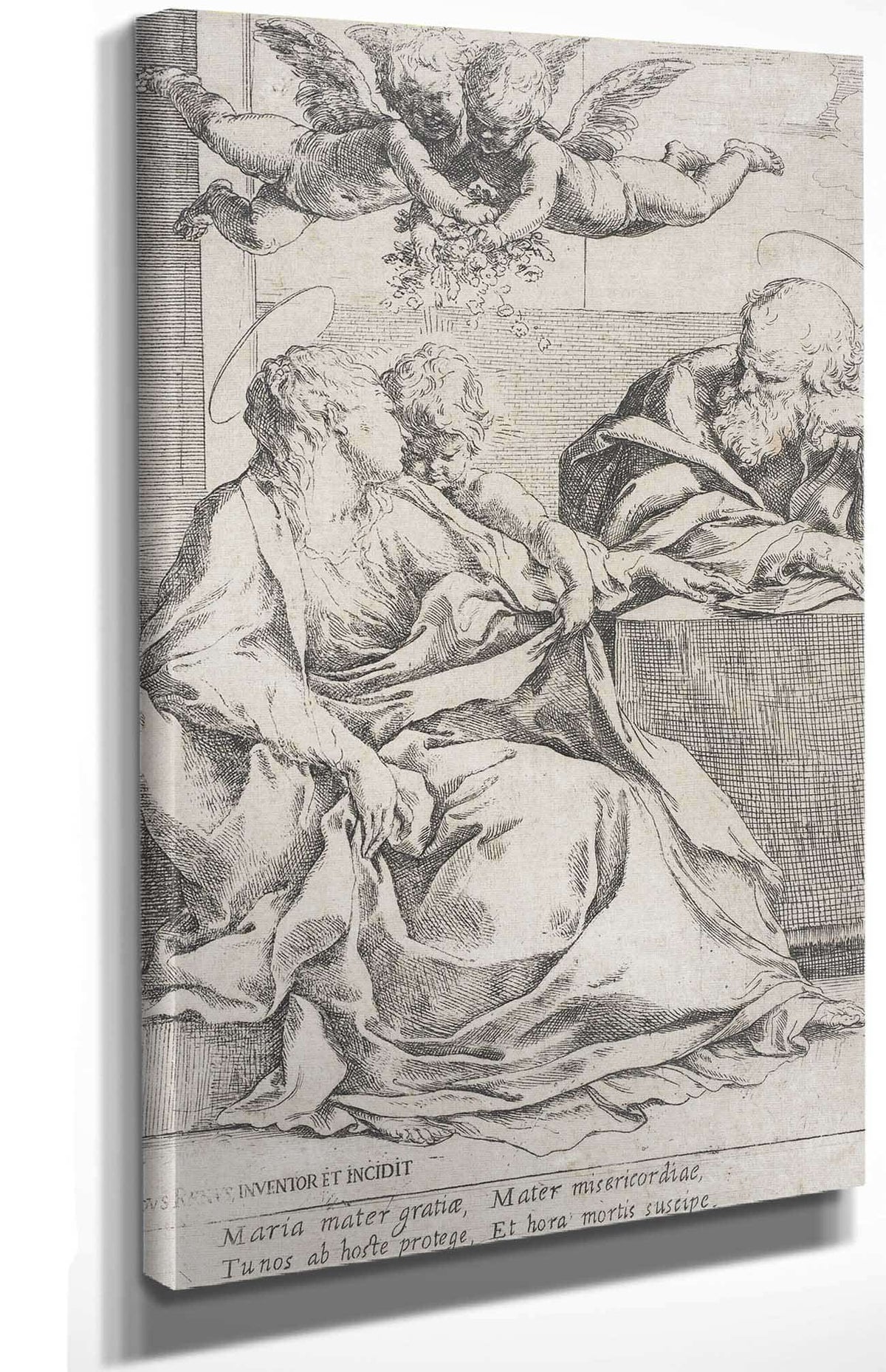 The Holy Family With Two Angels by Guido Reni Posters, Prints, & Visual Artwork