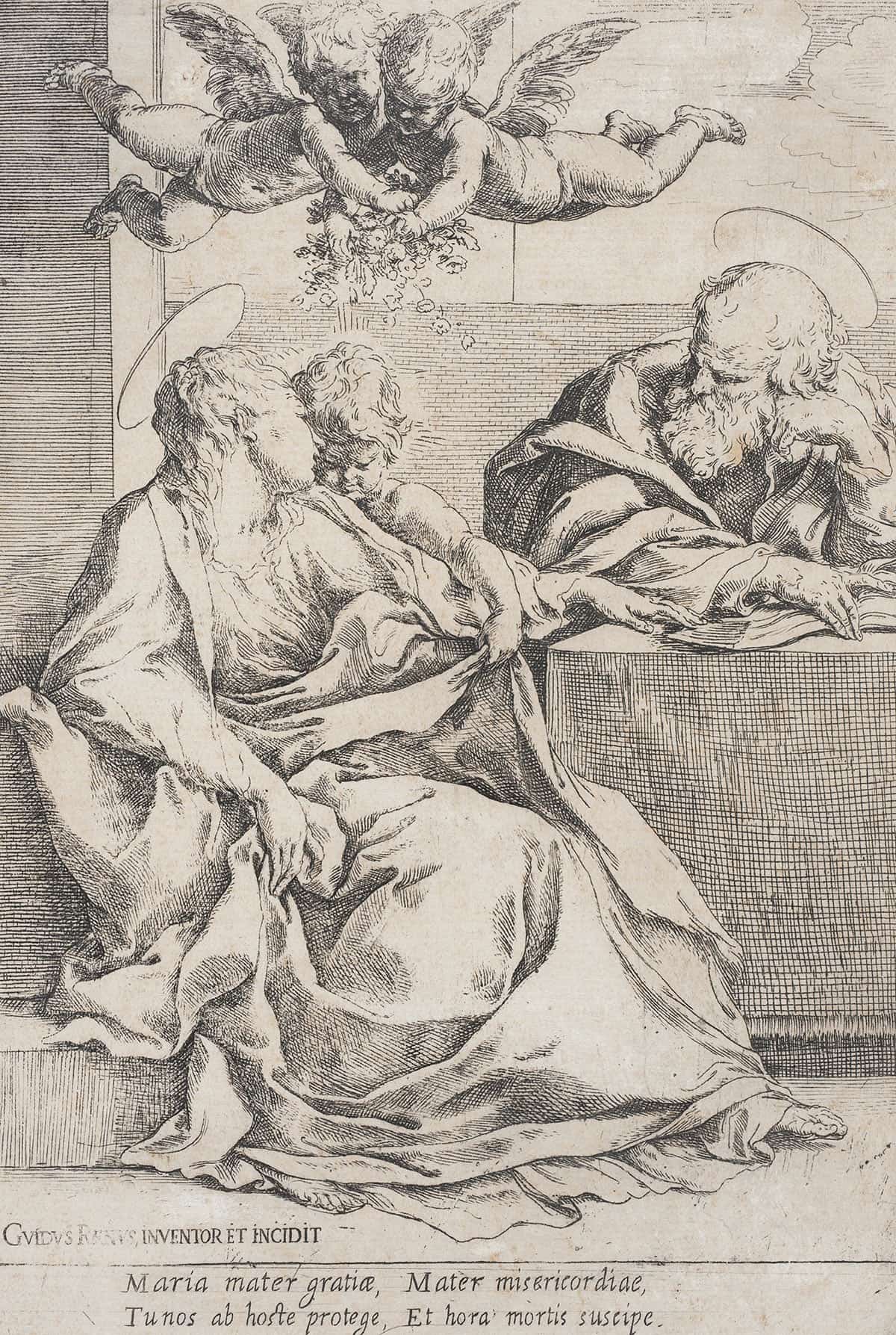 The Holy Family With Two Angels by Guido Reni Posters, Prints, & Visual Artwork