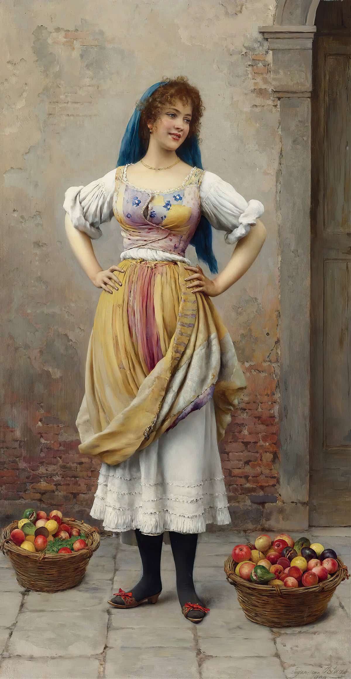 The Market Girl by Eugen Von Blaas Posters, Prints, & Visual Artwork
