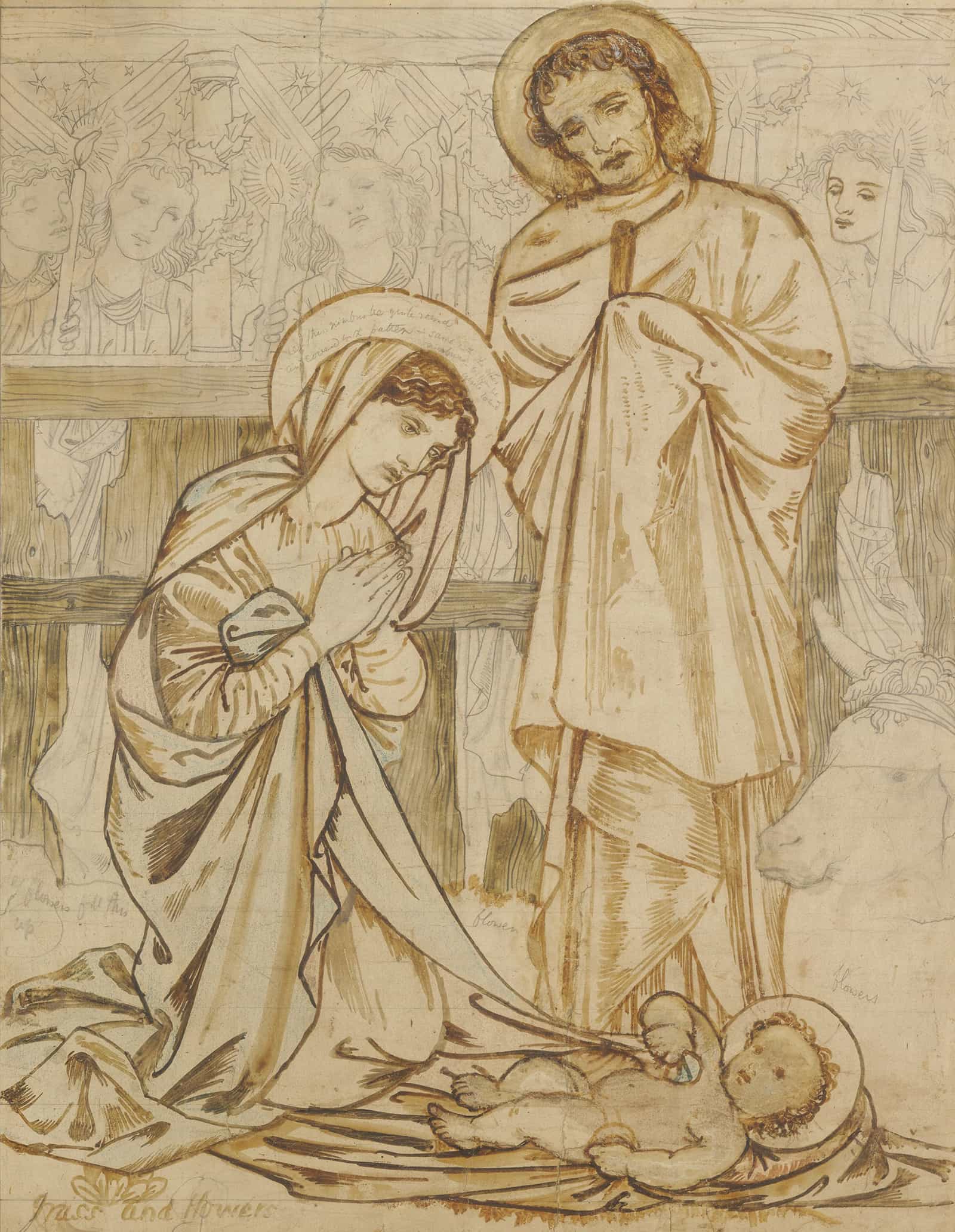 The Nativity by Sir Edward Coley Burne Jones Posters, Prints, & Visual Artwork