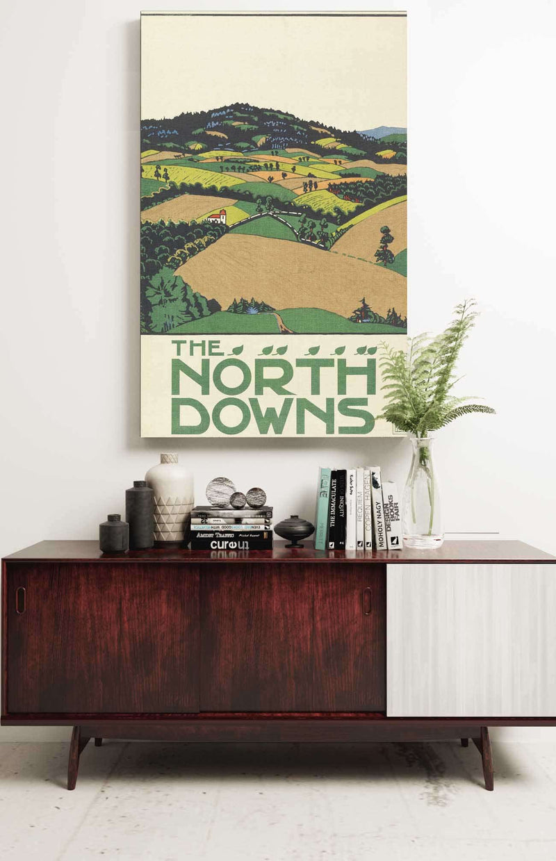 The North Downs London Underground by Edward Mcknight Kauffer Posters, Prints, & Visual Artwork