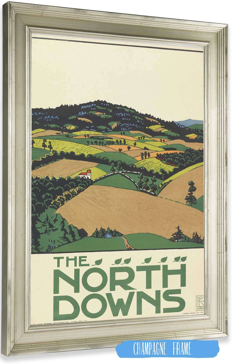 The North Downs London Underground by Edward Mcknight Kauffer Posters, Prints, & Visual Artwork