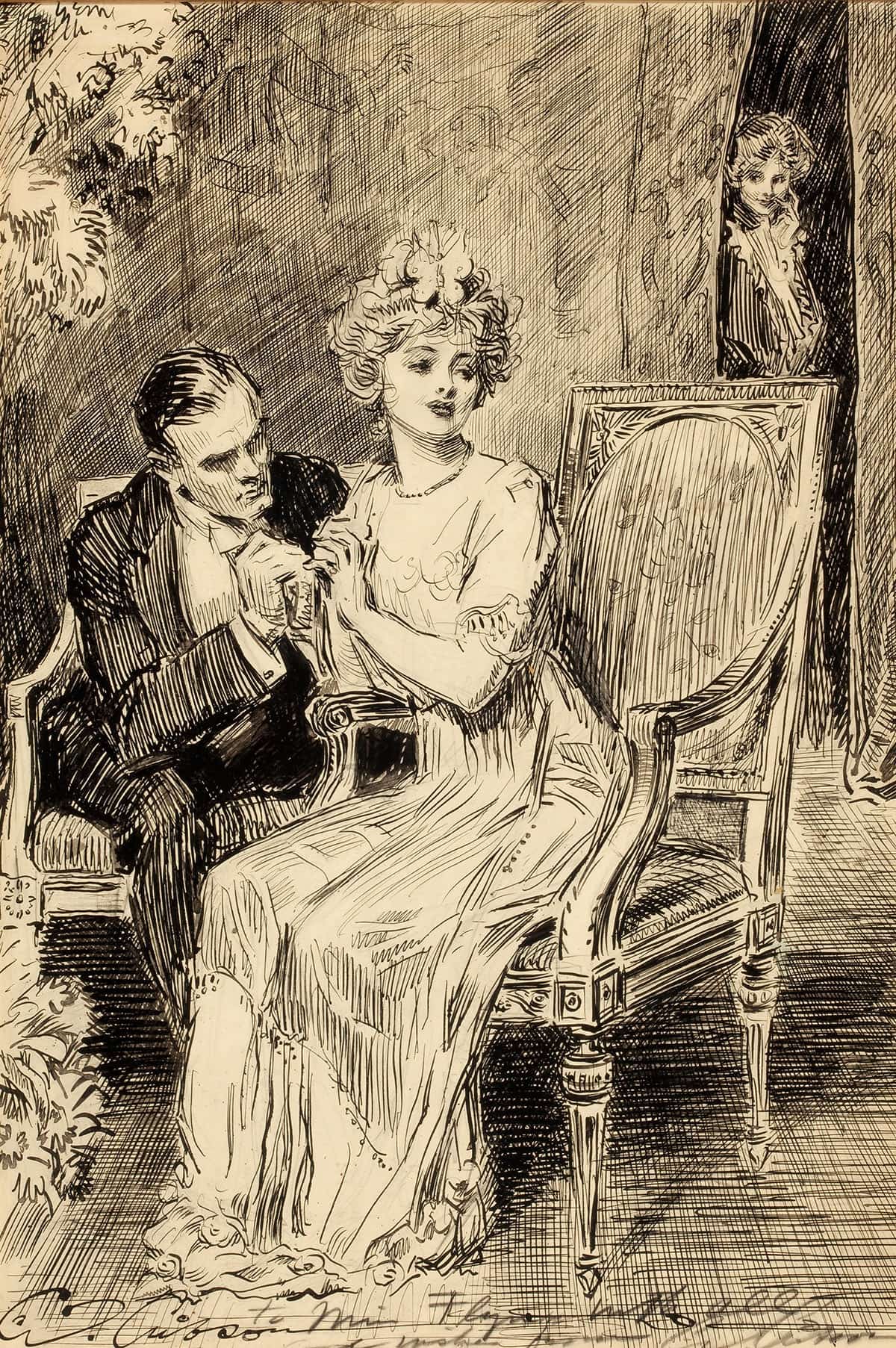 The Proposal by Charles Dana Gibson Posters, Prints, & Visual Artwork