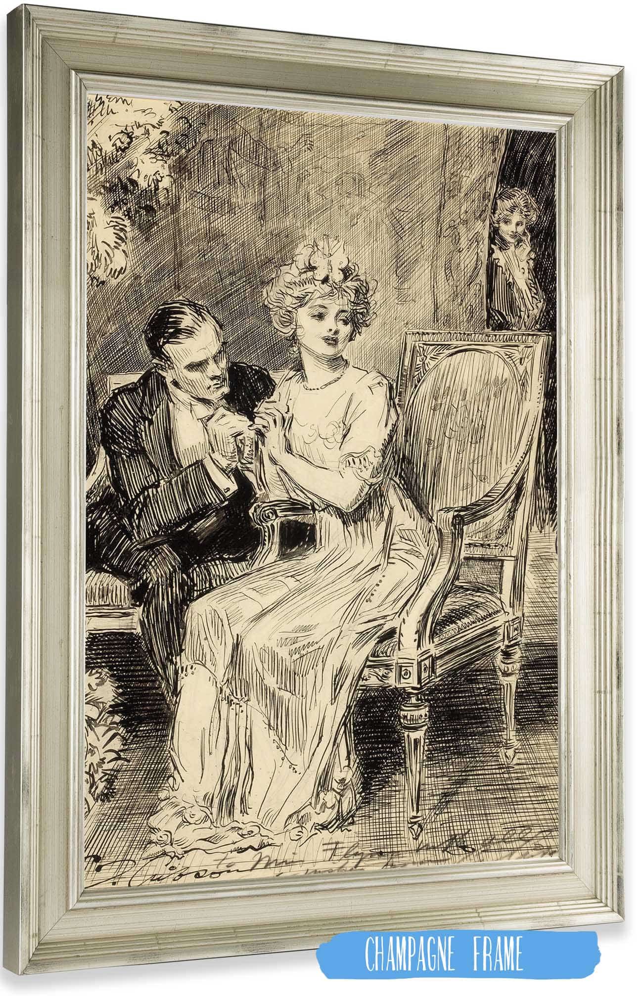 The Proposal by Charles Dana Gibson Posters, Prints, & Visual Artwork