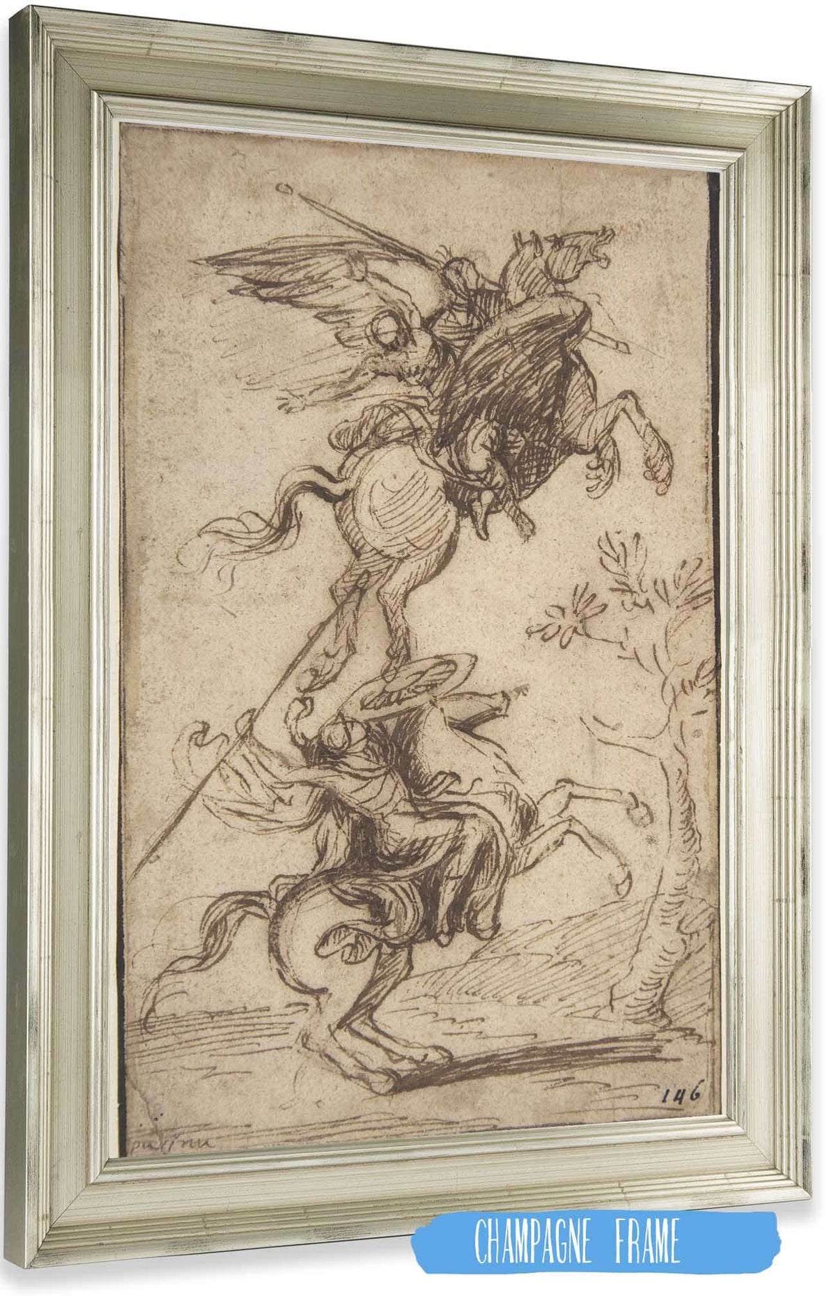 The Sorcerer Atlante Abducting Pinabellos Lady Ariosto  Canto Ii by Nicolas Poussin Posters, Prints, & Visual Artwork