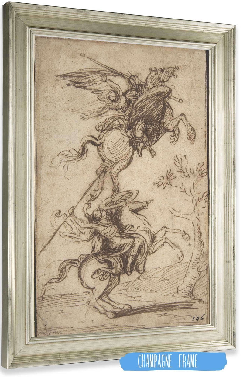 The Sorcerer Atlante Abducting Pinabellos Lady Ariosto  Canto Ii by Nicolas Poussin Posters, Prints, & Visual Artwork